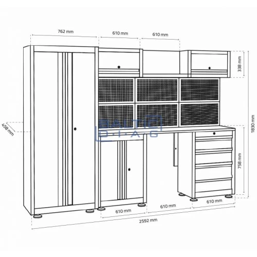 Professional Workbench Set - 13 Piece | BALTICDIAG | Garage Workbenches
