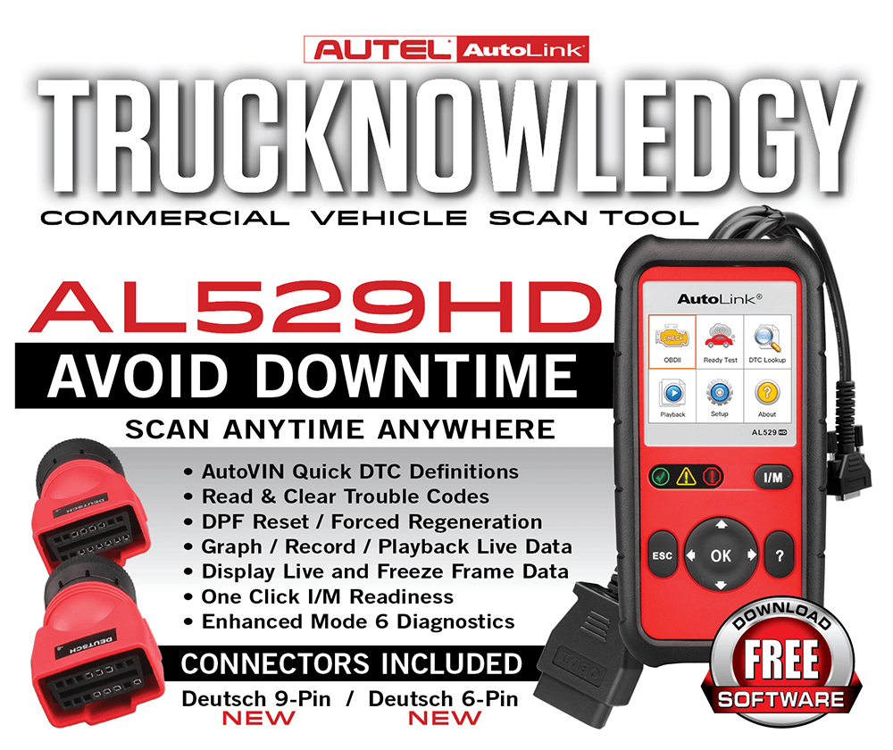 Autel AL529HD with Free Screen Wiper Heavy Duty Code Reader Diesel Truck OBD2 